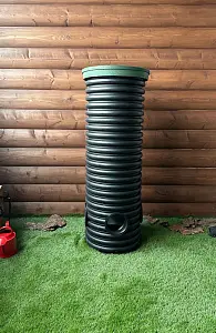 Дренажный колодец d340 h1000 с зеленой крышкой (отводы 110 мм) 10
